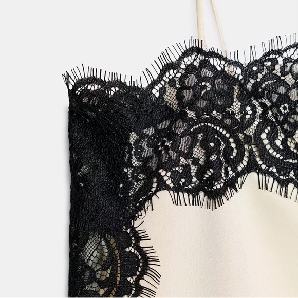 ZARA SATIN EFFECT LACE TOP ZW COLLECTION - Picture 6 of 14